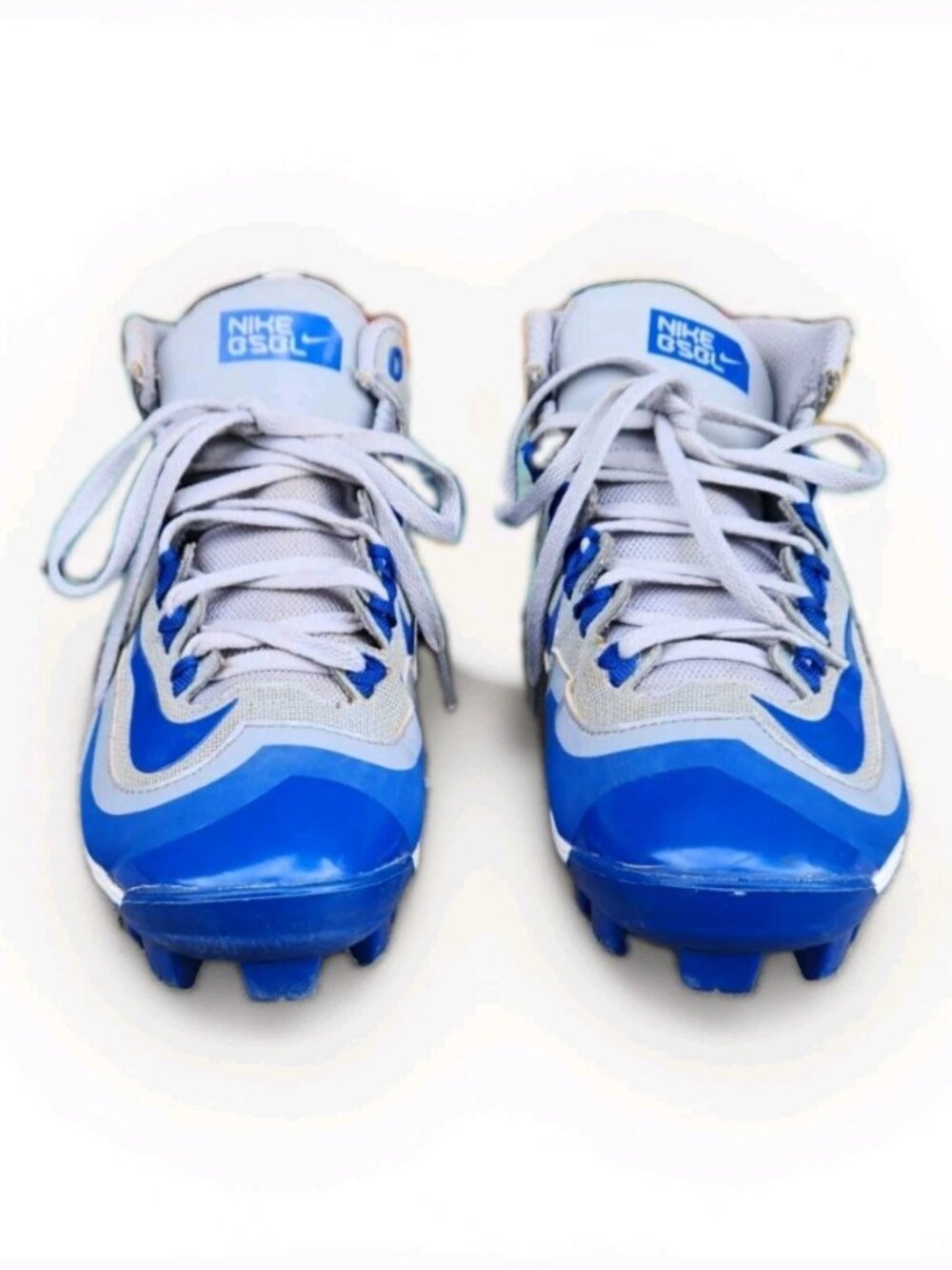 Nike Huarache Baseball Cleats Youth Size 5.5Y Blue Gray White Molded Kids Boys